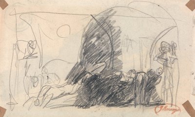 Skitse til Howard-scene af George Romney