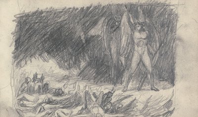 Tegning i skitsebog af George Romney