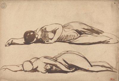Skitser af en liggende kvinde af George Romney