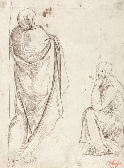 Stående figur og siddende figur af George Romney