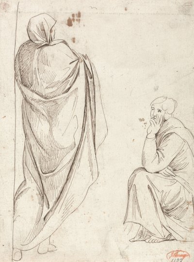 Stående figur og siddende figur af George Romney