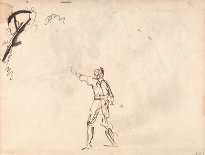 Stående figur med løftet arm af George Romney