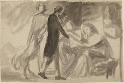 Studie til et gruppeportræt () af George Romney