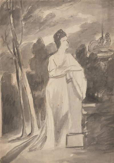 Kvinde ved en kolonne af George Romney