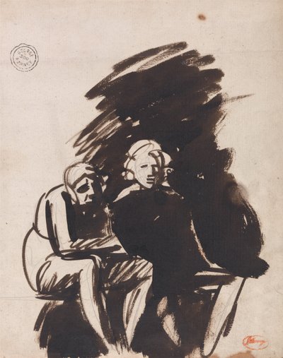 Undersøgelse af to figurer af George Romney