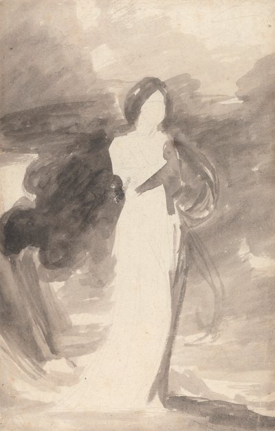 Studie af en stående dame af George Romney