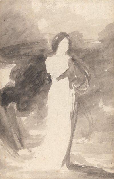 Studie af en stående dame af George Romney