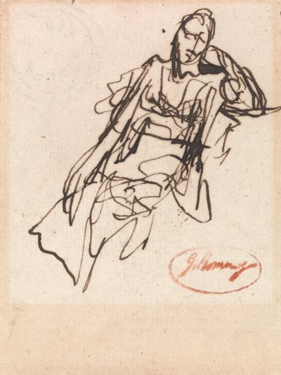 Studie af en siddende kvinde af George Romney