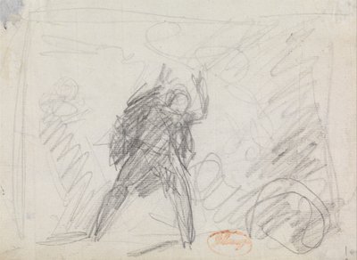Studie af en stående figur af George Romney