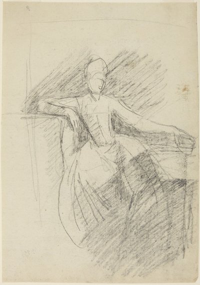 Studie af en siddende kvinde af George Romney
