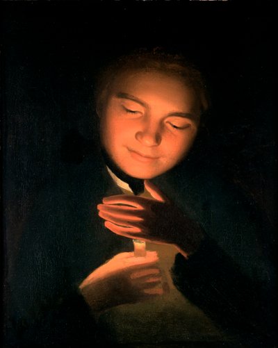 Kunstnernes bror James, der holder et stearinlys, 1761 af George Romney