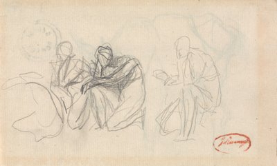 Tre knælende figurer af George Romney