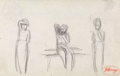 Tre studier af en ung pige af George Romney