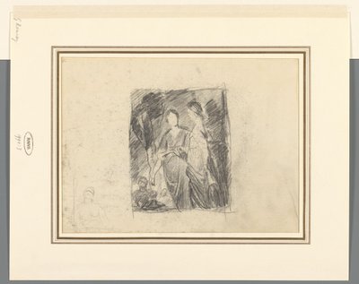 To kvindefigurer mellem træerne af George Romney