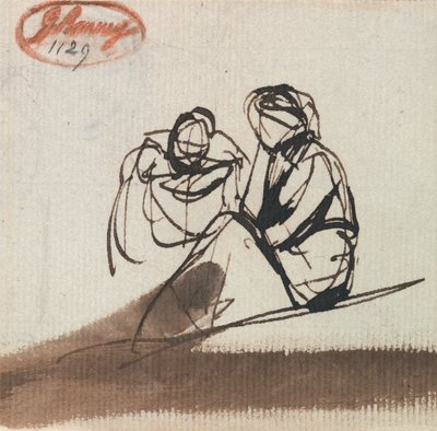 To siddende figurer af George Romney