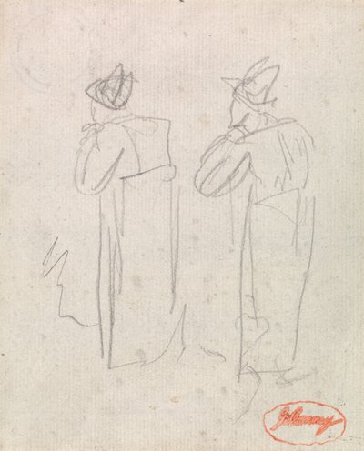 To stående figurer med høje hatte af George Romney