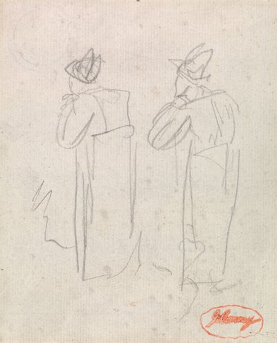 To stående figurer med høje hatte af George Romney