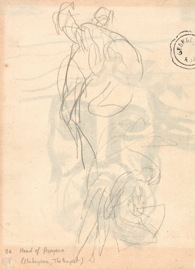 To studier, en mand, der bærer et lig, og en knælende kvinde af George Romney