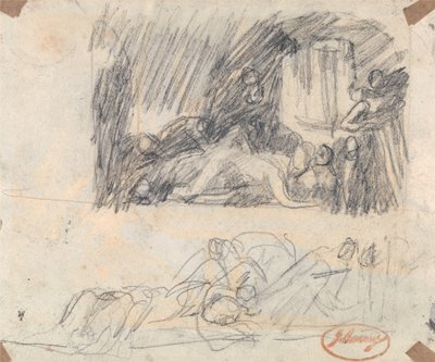 To studier af John Howard på besøg i et lazaret af George Romney