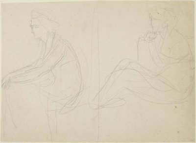 To studier af en siddende kvinde af George Romney