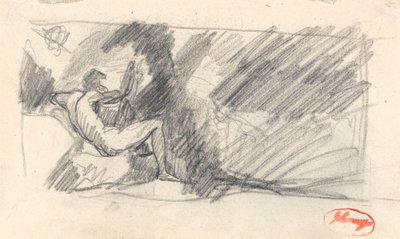 Studie af en ukendt figur af George Romney