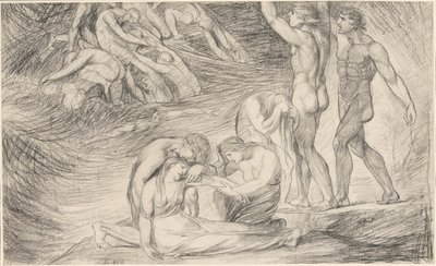 Viola overlever skibsvraget ud for Illyriens kyst, fra "Twelfth Night" af George Romney