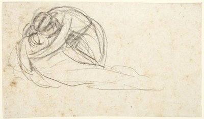 Kvinde, der omfavner en liggende figur  (bagsiden: den nederste halvdel af to stående figurer) af George Romney