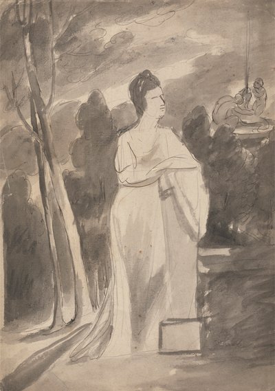 Kvinde ved en kolonne af George Romney