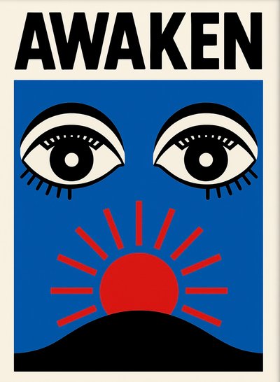 Awaken, 2025 (akryl på lærred) af George Rosaly