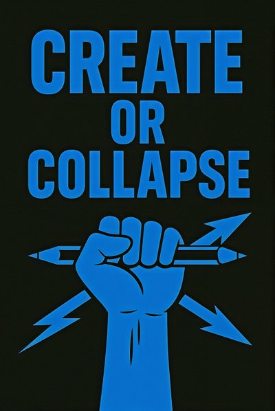CREATE OR COLLAPSE, 2025 (akryl på lærred) af George Rosaly