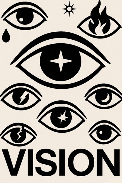 Eyes of Tomorrow, 2025 (akryl på lærred) af George Rosaly