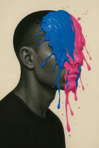 Split Frequency, 2025 (akryl på lærred) af George Rosaly