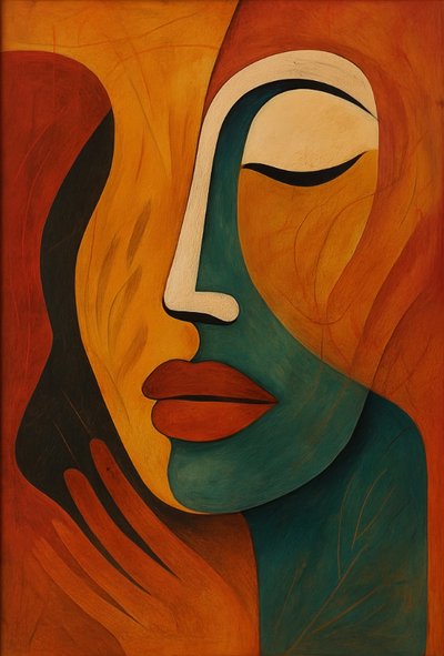 The Mask We Wear, 2025 (akryl på lærred) af George Rosaly