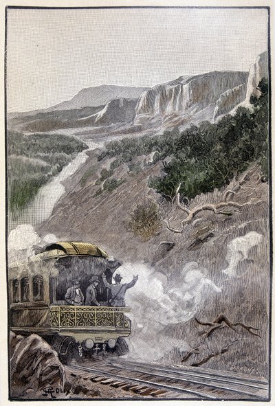 Det var lige så smukt som Wyoming National Park (side 285) i "The Testament of an Excentric" af Jules Verne af George Roux