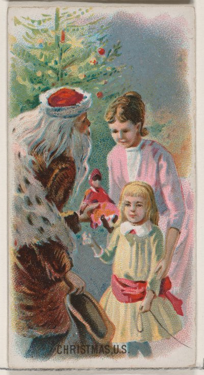 Christmas, USA, fra Holidays-serien N80 til Duke-cigaretter, 1890., 1890. af George S. Harris and Sons