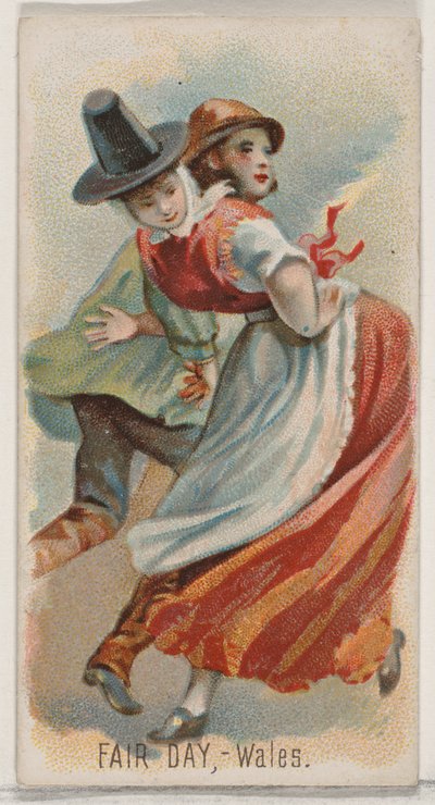 Fair Day, Wales, fra Holidays-serien N80 til Duke-cigaretter, 1890., 1890. af George S. Harris and Sons