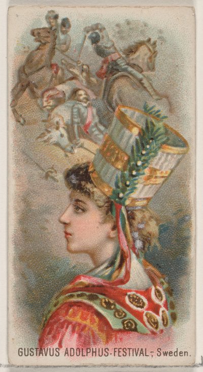 Gustavus Adolphus Festival, Sverige, fra Holidays-serien N80 for Duke brand cigarett..., 1890. af George S. Harris and Sons