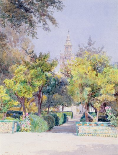 I Alcazar-haven, Sevilla, 1893 af George Samuel Elgood
