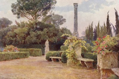 Italienske haver: Villa Medici (farvelitografi) af George Samuel Elgood