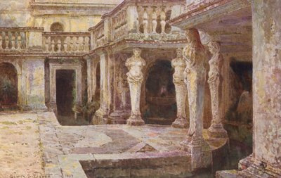 Italienske haver: Villa di Papa Giulio (farvelitografi) af George Samuel Elgood