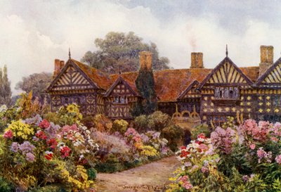Speke Hall, Lancashire (farvelitografi) af George Samuel Elgood