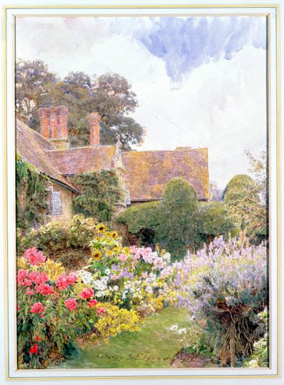 The Gardens of the Manor House, Cleeve Prior, Worcestershire af George Samuel Elgood
