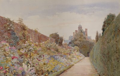 The Rose Walk at Mynthurst, ca. 1940 (blyant og akvarel) af George Samuel Elgood