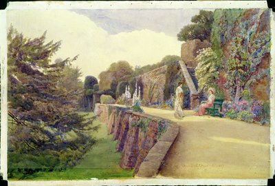 The Terrace at Berkeley Castle, Gloucestershire, 1887 af George Samuel Elgood