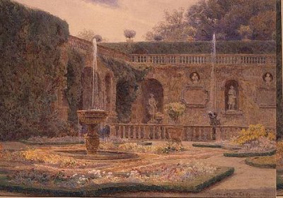 Haven ved Villa Cicogna Mozzoni af George Samuel Elgood