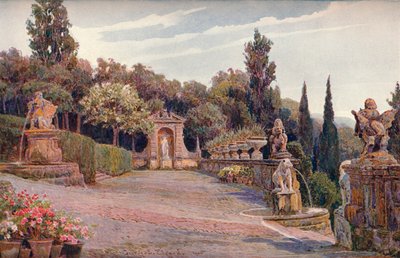 Øvre terrasse, Villa Imperiale, Genova, 1900 af George Samuel Elgood