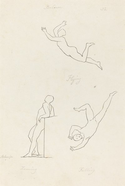 Læner, flyver og falder af George Scharf after John Flaxman