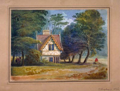 Udsigt over lodgen i Hyde Park, London, 1826. af George Shepheard