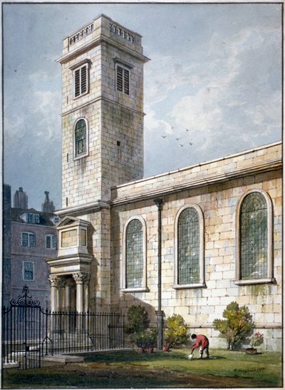 All Hallows Church, Lombard Street, London, 1811 af George Shepherd