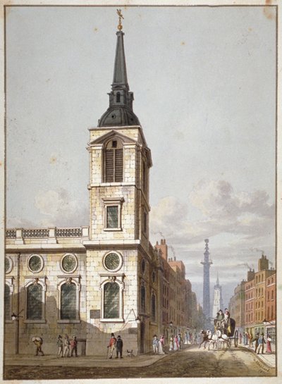 Church of St Benet Gracechurch og Gracechurch Street, City of London, 1811 af George Shepherd